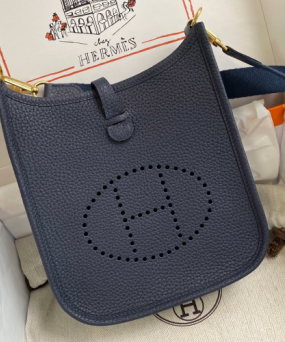 에르메스 미니 에블린16 블루뉘 인디고 금장